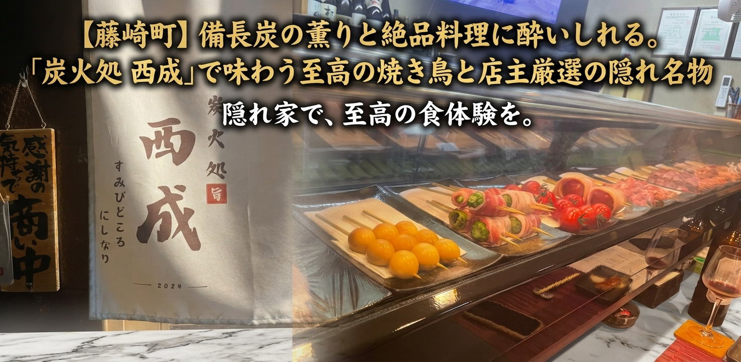 藤崎町「炭火処 西成」のメニュー｜備長炭焼き鳥と人気串を実食 ｜ Shima D